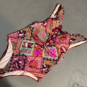 paisley print one piece swimsuit